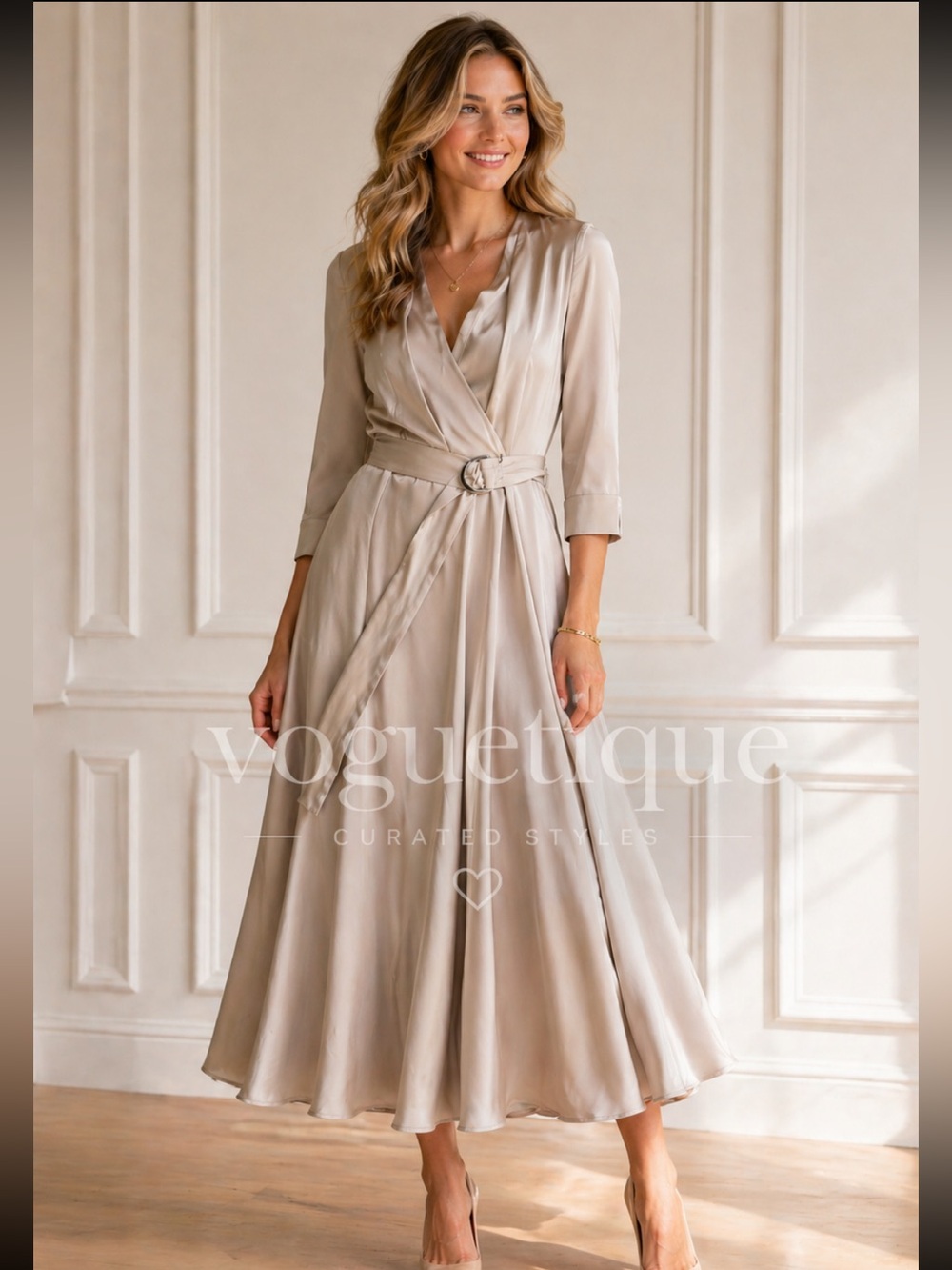Lafayette New York 148 belted silk dress in taupe size 2 $598 new nwt